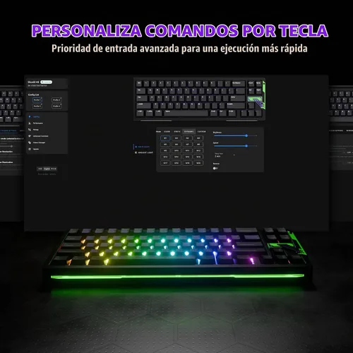Vista 6 de OOCTPK Chilkey Slice68 HE - Teclado mecánico para juegos con cable, 68% intercambiable en caliente de aluminio con efecto Hall personalizado