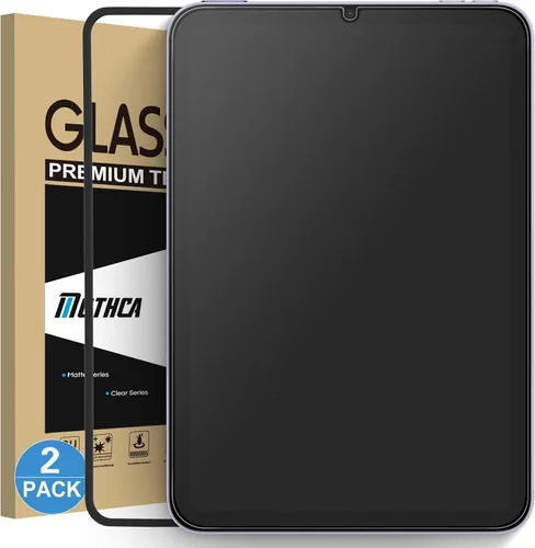 Vista 7 de Mothca Paquete de 1 protector de pantalla de vidrio mate para iPad Mini de 8.3 pulgadas A17 Pro (2024) y Mini 6 (2021) con marco de alineación