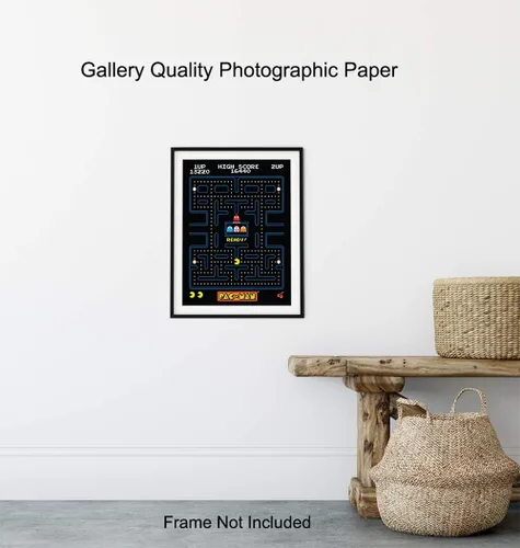 Vista 8 de YELLOWBIRD ART & DESIGN Pacman - Póster de juego de arcade, decoración de pared de 8 x 10 pulgadas, regalo único y genial para niños, hombres