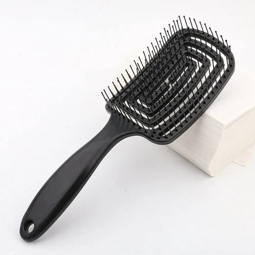 Vista 3 de Cepillo para desenredar en seco para cabello fino, grueso y rizado, cepillo de pelo curvado y ventilado para mujeres, hombres o niños, secado más