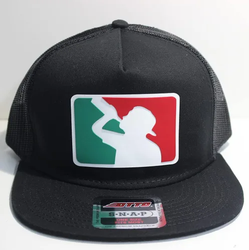Vista 2 de EL Borracho Sombreros Mexico Mesh Back Trucker El Snapback, Negro