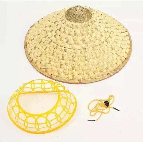 Vista 2 de Disfraz de dragón para cosplay con capa o vestido y sombrero de bambú o espada y sombrero de bambú