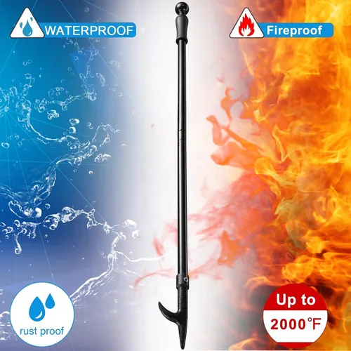 Vista 4 de Atizador para fogata, atizador de fuego extra largo de 46 pulgadas para exteriores, para chimenea, fogata, fogón de leña y uso en interiores