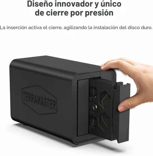 Vista 5 de TERRAMASTER Caja RAID USB D2-320 - USB 3.2 Gen 2 10Gbps Tipo C 2Bay Almacenamiento de conexión directa compatible con RAID 0, 1, único, JBOD