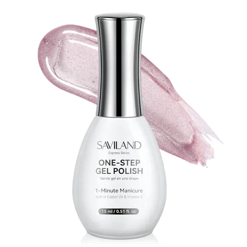 Vista 9 de SAVILAND Glazed Nails - Esmalte de uñas de gel de un solo paso: 0.5 onzas de esmalte de gel de ojo de gato, bolígrafo de arte 5 en 1 Jelly Silver