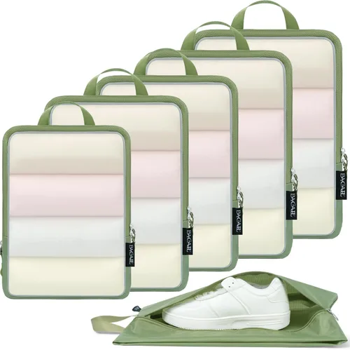 Vista 130 de BAGAIL 4 Set/6 Set Ultraligero Compresión Embalaje Cubos Organizador de Embalaje para Accesorios de Viaje Equipaje Maleta Mochila