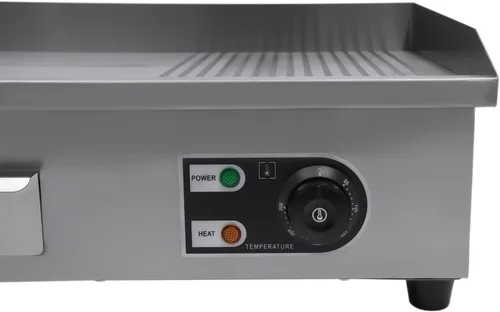 Vista 6 de Parrilla eléctrica portátil de mesa Teppanyaki de 110 V, parrilla antiadherente comercial con control de temperatura ajustable de 122 ~ 572 ℉