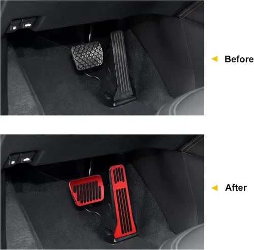Vista 4 de Compatible con Mazda CX-5 CX-9 3 6 Accesorios Antideslizantes Deportivos para Coche, Cubiertas para Pedales de Freno, Gas y Acelerador - Rojo