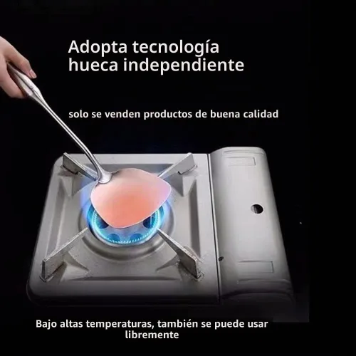 Vista 4 de Espátula sólida de acero inoxidable para servir utensilios de cocina para huevo, pescado filete a prueba de calor, mango hueco fácil de limpiar