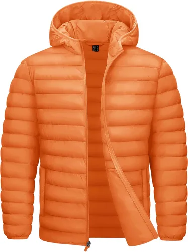 Vista 11 de TACVASEN Chaqueta Puffer Ligera para Hombre con Capucha Resistente al Agua a Prueba de Viento Chaqueta Aislante Acolchada con Forro Abrigos