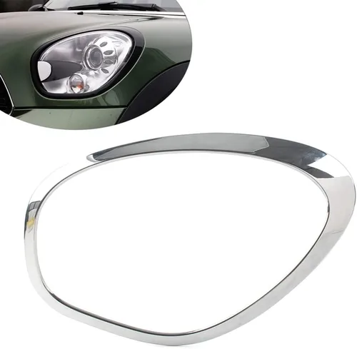 Vista 4 de Juego de biseles de iluminación delantera de automóvil, cubierta de bisel de faro delantero izquierdo, cubierta de plástico ABS de repuesto para BMW