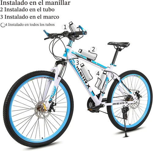 Vista 8 de FiveBox - Portabotellas de agua de aleación de aluminio para bicicletas de ciclismo, jaula para botella de agua de bicicleta Negro