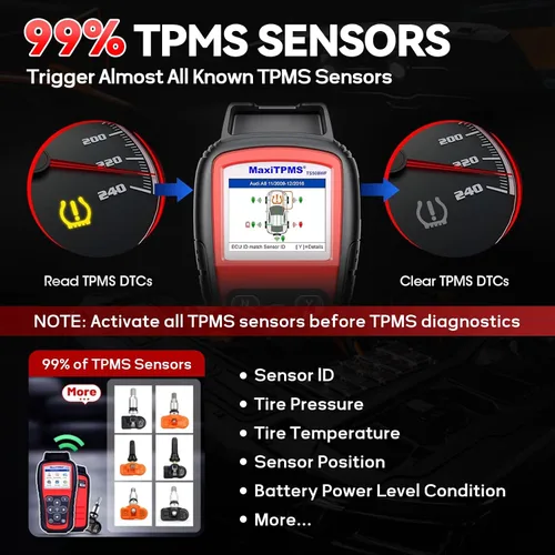 Vista 8 de Autel MaxiTPMS TS508WF Herramienta de programación TPMS Actualización de TS501 Pro TS408S Activar/Relearn Autel TPMS Sensores, lectura/borrar código