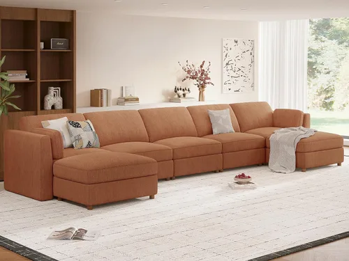 Vista 74 de CUGOAO Sofá biplaza extragrande de 83.5 pulgadas, sofás para sala de estar, sofá nube de felpilla de asiento profundo, sofá modular seccional, funda