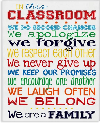 Vista 7 de Stupell in This Classroom Rules - Placa de pared con tipografía
