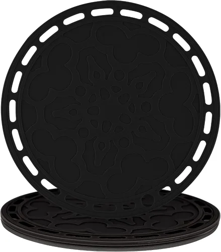 Vista 15 de Salvamanteles de silicona grandes y redondos de silicona para platos calientes y ollas calientes, almohadillas calientes para encimeras, mesas