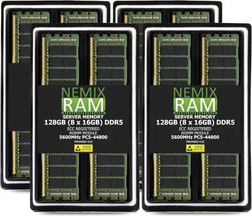Vista 8 de NEMIX RAM Memoria de servidor registrado RDIMM ECC ECC RDIMM de 16 GB (1X16GB) DDR5 5600 MHz PC5-44800 1Rx8 1.1V CL46 288-PIN ECC RDIMM