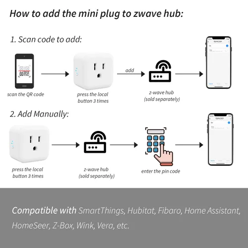 Vista 6 de Minoston Regulador de salida Z-Wave, enchufe inteligente Z-Wave serie 800, requiere concentrador Z-Wave, compatible con Alexa y Google Assistant