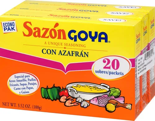 Vista 2 de Condimento Goya Sazón con Azafrán, 3.52 onzas (paquete de 3)