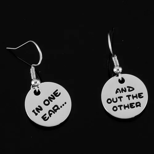 Vista 3 de Aretes divertidos para mujeres, regalos únicos, aretes extraños para adolescentes, Acero inoxidable, Ágata