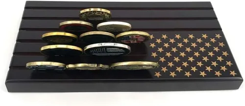 Vista 5 de Soporte de exhibición militar de 6 filas con bandera americana