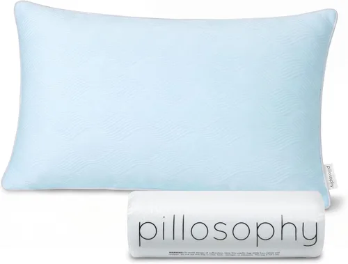 Vista 9 de pillosophy Almohada Loft ajustable original • Relleno de espuma viscoelástica triturada con gel • Funda refrescante lavable de doble cara • Perfecto