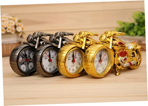 Vista 5 de IMIKEYA Reloj despertador para motocicleta, reloj despertador vintage, movimiento de cuarzo, estilo vintage para niños, reloj de motocicleta único