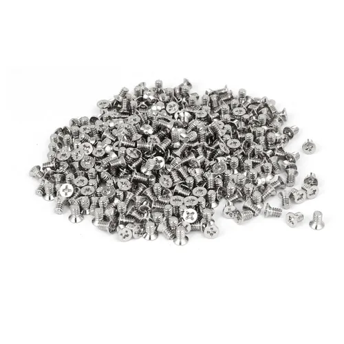 Vista 3 de uxcell Caja de la PC de la computadora 3.5 pulgadas HDD 6#-32 Tornillo de disco duro de cabeza plana Phillips 100pcs
