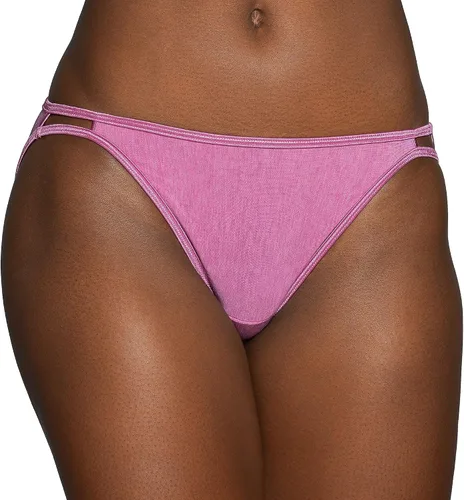 Vista 91 de Vanity Fair Bragas de bikini con tira para mujer, Illumination, con elástico sedoso y ribete de satén Paquete de 3 Negro (Midnight Black)