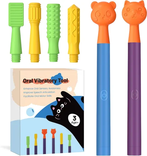 Vista 11 de Kit de estimulación sensorial oral con 6 cabezales texturizados suaves para terapia del habla y apoyo de alimentación, fuerza muscular y mejora