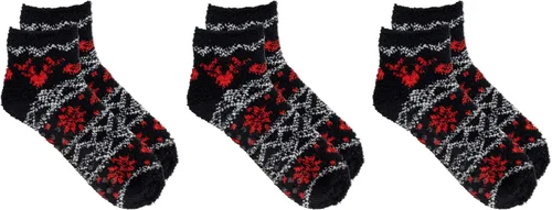 Vista 2 de Dr. Scholl's Calcetines de invierno Fairisle para mujer, surtido negro, 4-10, paquete de 3