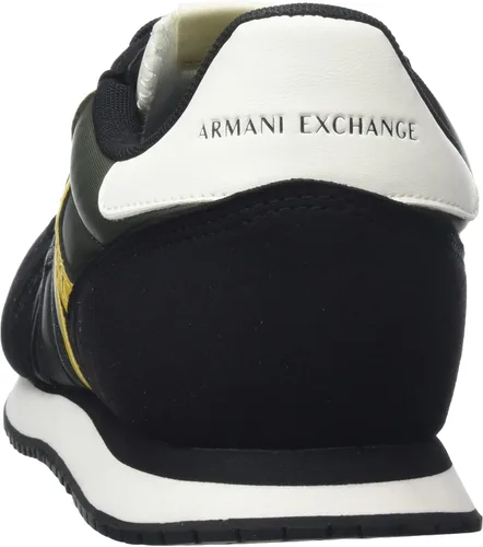 Vista 3 de AX ARMANI EXCHANGE Zapatos deportivos de cuero con logotipo para hombre Blanco