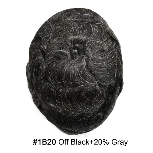 Vista 2 de Toupee - Sistema de cabello para hombre, monofilamento fino duradero, monofilamento europeo de repuesto para hombres, piezas de pelo
