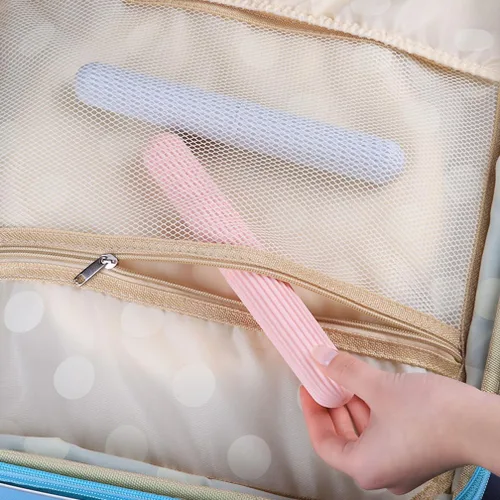 Vista 6 de Estuche para cepillos de dientes de viaje, envases para cepillos de dientes, 2 unidades Portátil, impermeable