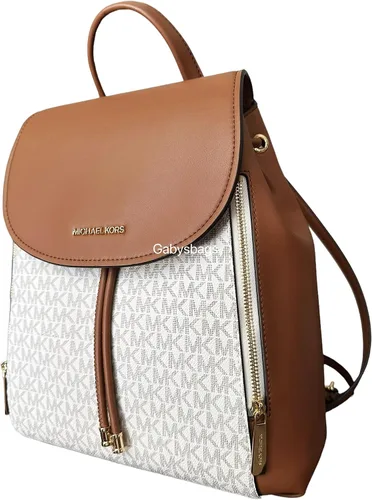 Vista 6 de Michael Kors Mochila Phoebe mediana con cordón para mujer, bolso de moda para adultos, Vainilla, Cordón