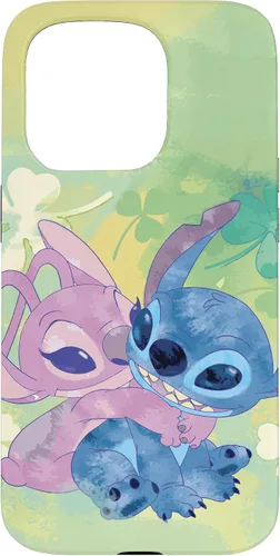 Vista 14 de Disney Stich and Angel Shamrock - Carcasa para iPhone 17, color verde
