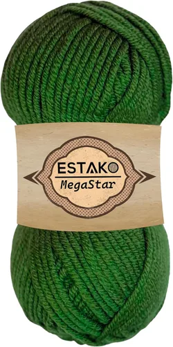 Vista 22 de Estako Megastar, 3.52 Oz (100g) de hilo de acrílico 75% y lana 25%, suave, peso grueso voluminoso #5 para crochet y tejer 120 yardas (110m)