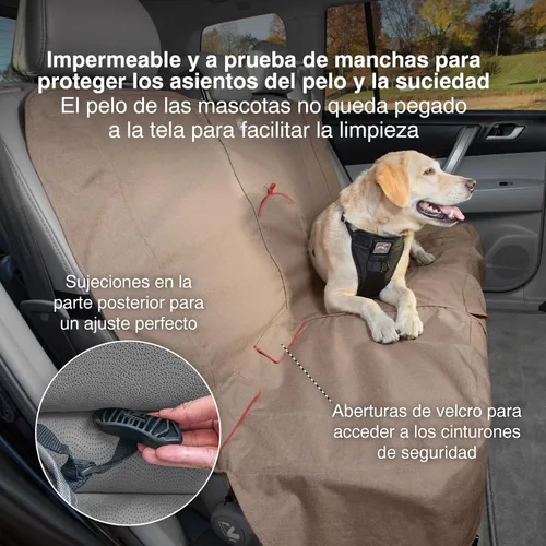 Vista 2 de Kurgo Funda de asiento para perro Fundas de asiento de banco de automóvil para mascotas Protector de funda de asiento trasero para perros