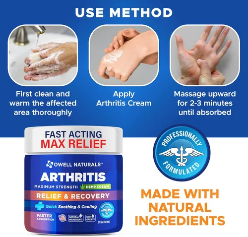 Vista 7 de Owell Naturals Crema para articulaciones y músculos, penetración profunda, alivio y recuperación de máxima fuerza para articulaciones y músculos