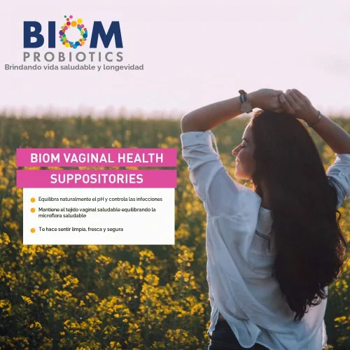 Vista 4 de Supositorio probiótico biom: pH vaginal natural y régimen de control de olores; equilibra y nutre el microbioma vaginal; sin parabenos (30)