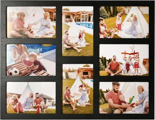 Vista 17 de Marco de fotos familiares de collage de 4 x 6 pulgadas, marco de fotos de collage de 6 aberturas para pared para soporte de mesa, juego de marcos