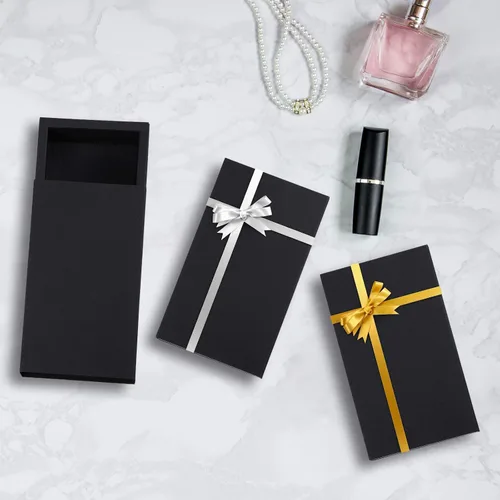 Vista 5 de Zonon 30 piezas de caja de cajón de papel kraft, mini cajas de regalo de cartón para manualidades para negocios y favores de fiesta de bodas, Negro