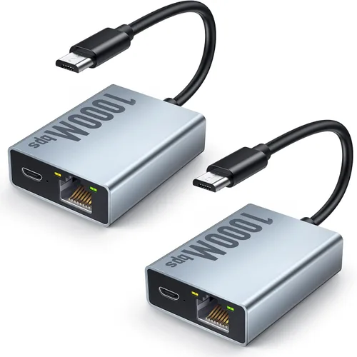 Vista 13 de ELECTOP Adaptador Ethernet de 1000 Mbps para Chromecast con Google TV, USB tipo C a RJ45 Gigabit Ethernet adaptador de red compatible con Google TV