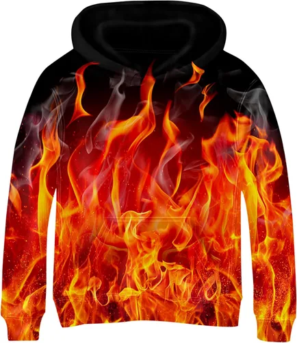 Vista 7 de Linnhoy Sudaderas con capucha para niños y niñas con estampado digital 3D de 6 a 15 años Cbai Blanco
