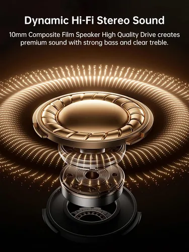 Vista 4 de 1 Hora Auriculares inalámbricos con cancelación activa de ruido, 4 micrófonos integrados, auriculares Bluetooth de 5.4 pulgadas, pantalla LED