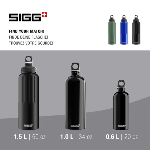 Vista 5 de SIGG - Outdoor Water Bottle - WMB Traveller 51 OZ - Swiss Made - Carbonated Drinks - Leakproof, Recycled, Carbon Neutral
