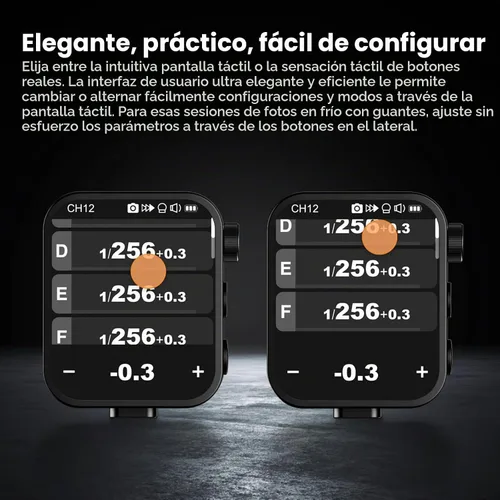 Vista 8 de Godox Disparador de flash inalámbrico X3C X3-C TTL para cámara Canon, transmisor de flash inalámbrico de pantalla táctil 2.4G, compatible con TTL