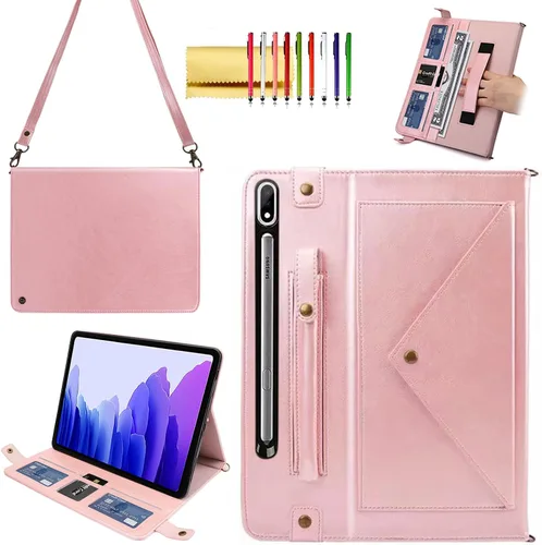 Vista 83 de Bolso Funda para Samsung Galaxy Tab S10 FE/S9 FE 10.9"/S9/S8/S7 11", Techcircle Folio con Soporte Cruzado, Billetera con Ranura para Lápiz S Pen