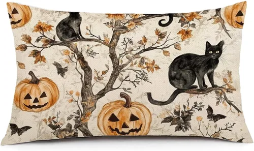 Vista 9 de Funda de almohada de Halloween de 12 x 20 pulgadas con temática otoñal de Just a Spooky Goose en disfraces de Halloween, lindas almohadas