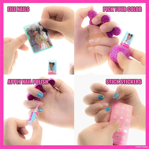 Vista 4 de Townley Girl - Juego de maquillaje para niñas en mochila, incluye bálsamo labial, esmalte de uñas, lima de uñas, lazos para el cabello, regalo